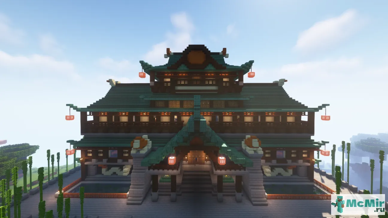 Карта Большой дом в японском стиле | Скачать карту Майнкрафт: 1