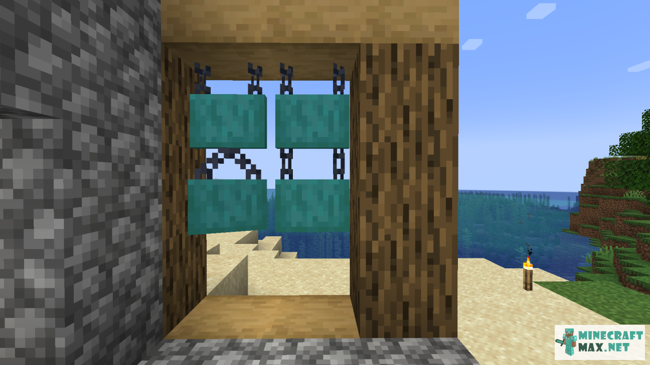 Warped Hanging Sign in Minecraft | Screenshot 2