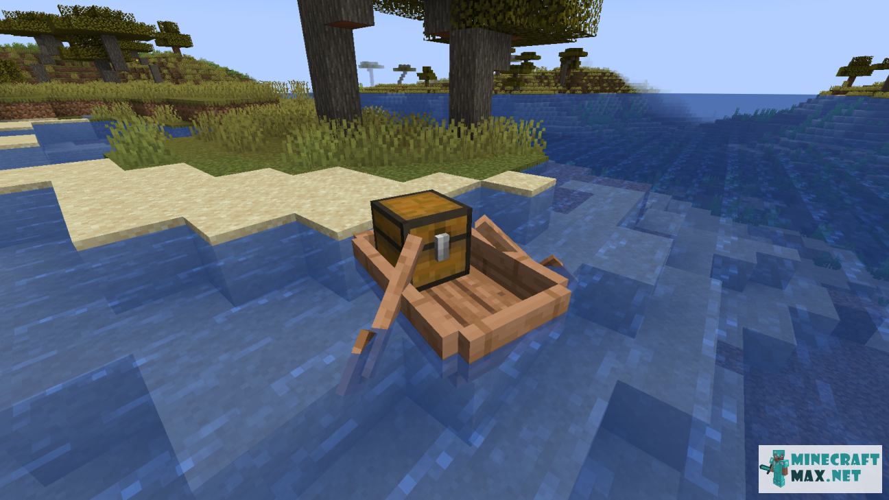 Jungle Boat with Chest in Minecraft | Screenshot 1