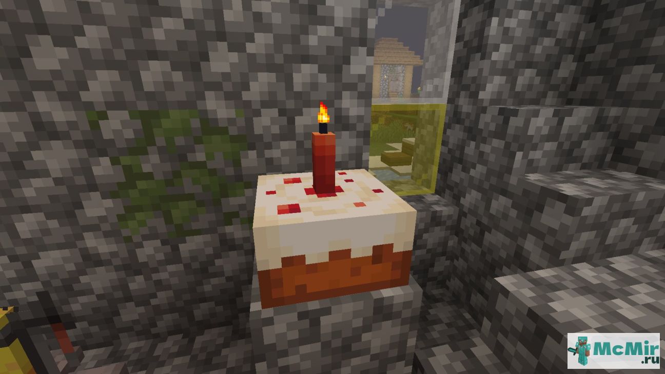 Как сделать торт с красной свечой в Майнкрафт | Screenshot 1