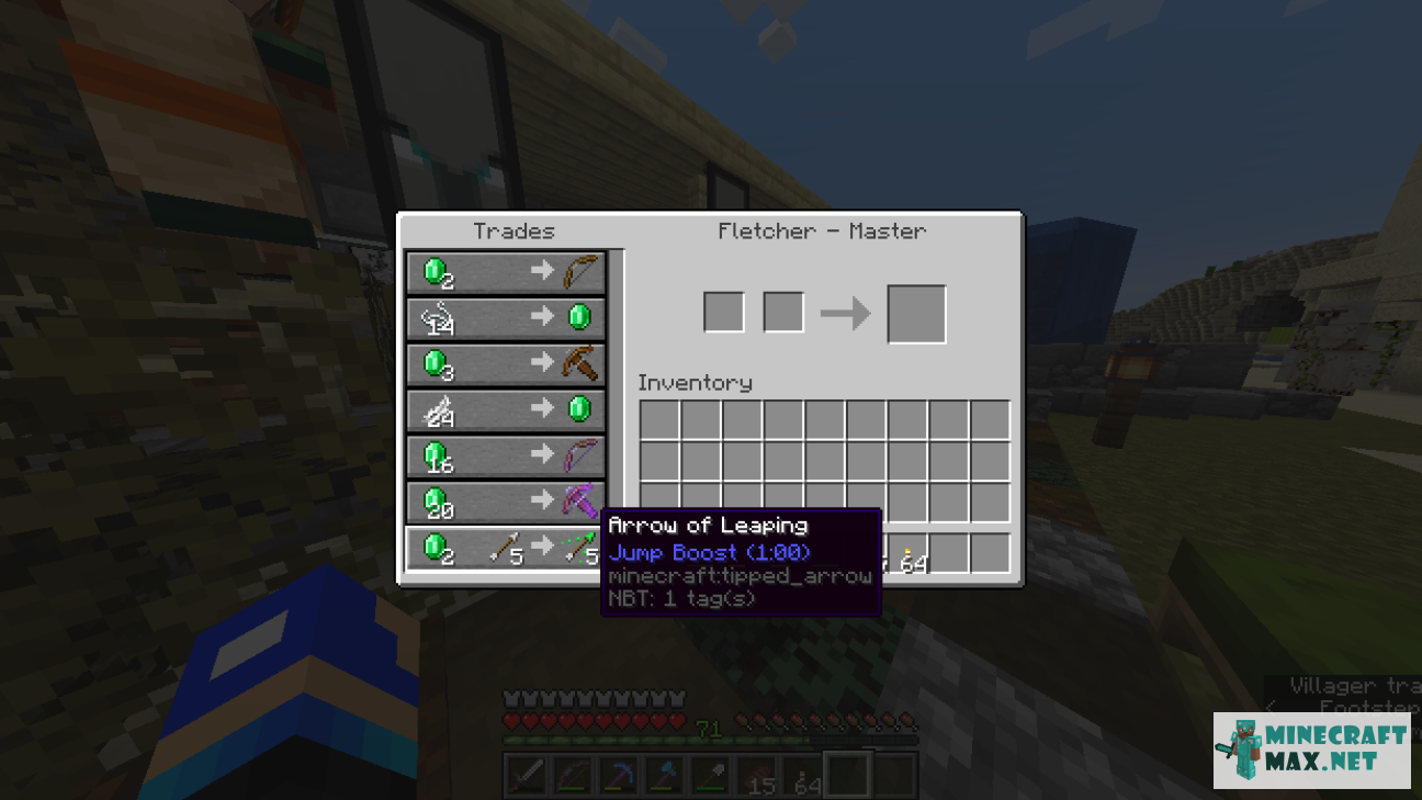 Quests Upgrade fletcher to poison arrows for Minecraft | Screenshot 1
