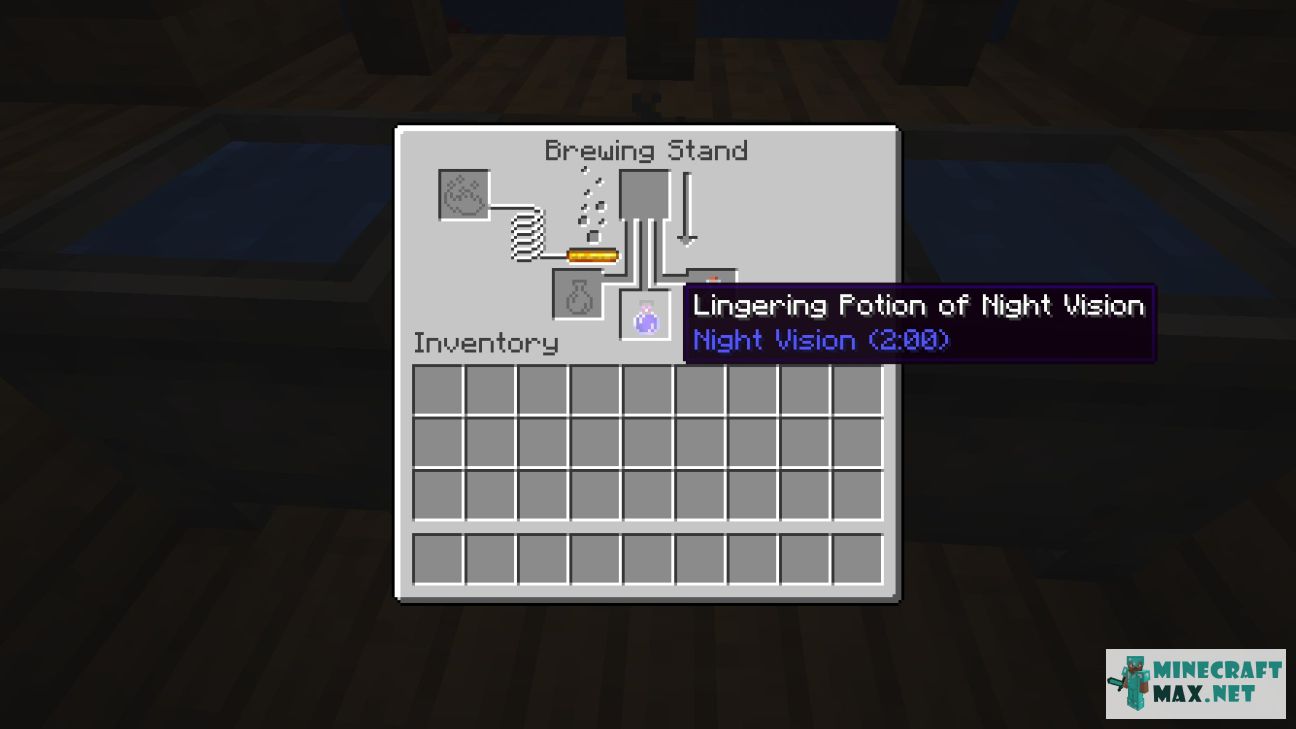 Lingering Potion of Night Vision (long) in Minecraft | Screenshot 1