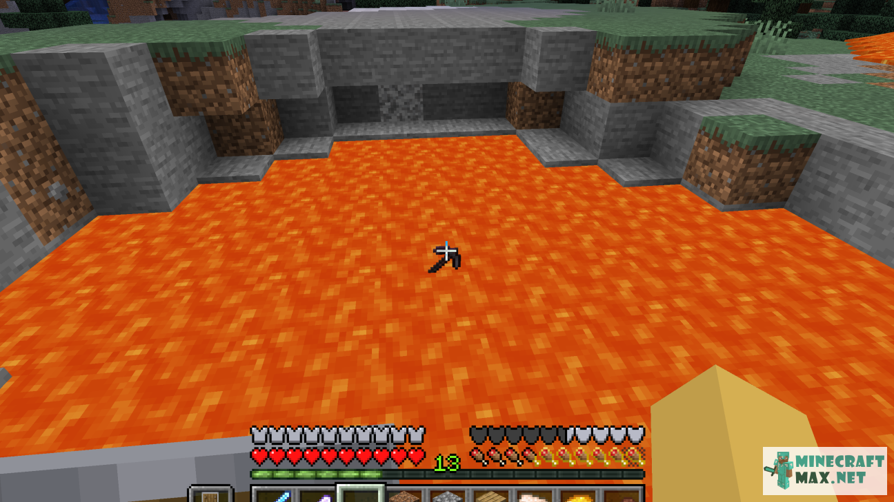 Quests Craft a netherite pickaxe and throw it into the lava for Minecraft | Screenshot 7