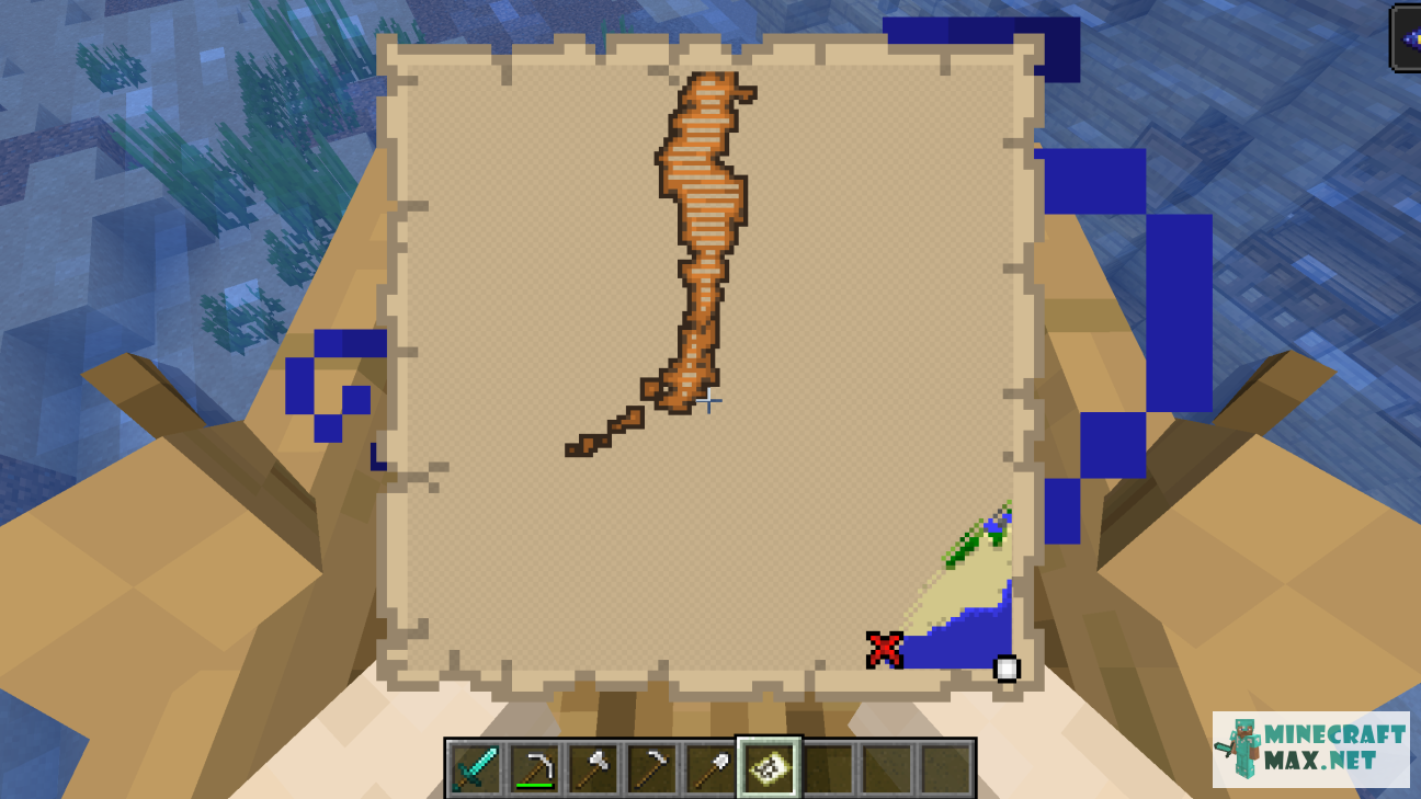 Quests Find a treasure map and a treasure on it for Minecraft | Screenshot 2