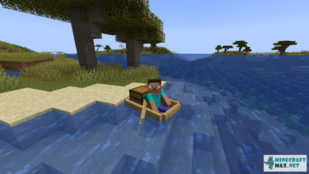 Oak Boat with Chest in Minecraft | Screenshot 2