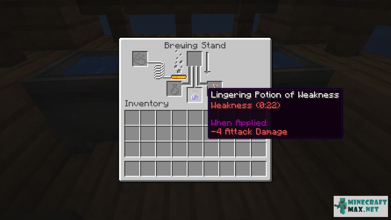 Lingering Potion of Weakness How to craft lingering potion of