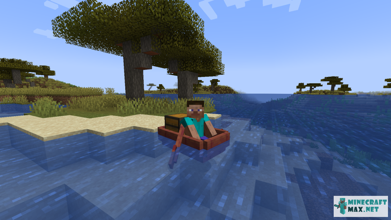 Mangrove Boat with Chest in Minecraft | Screenshot 2