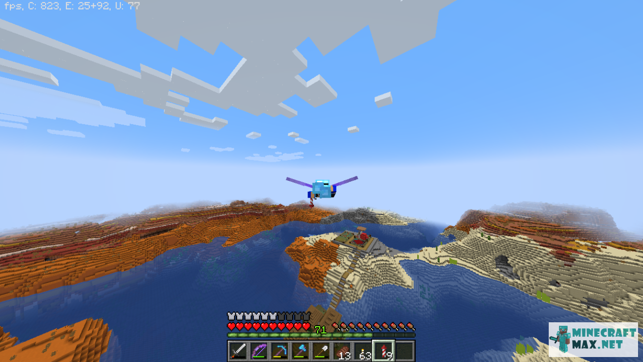 Quests Screenshot of a player in flight on elytra for Minecraft | Screenshot 6