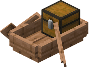 Jungle Boat with Chest in Minecraft