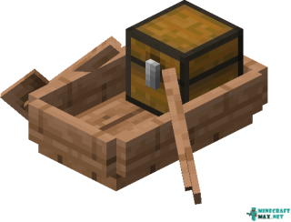 Jungle Boat with Chest in Minecraft