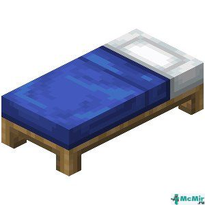 Синяя кровать в Майнкрафте