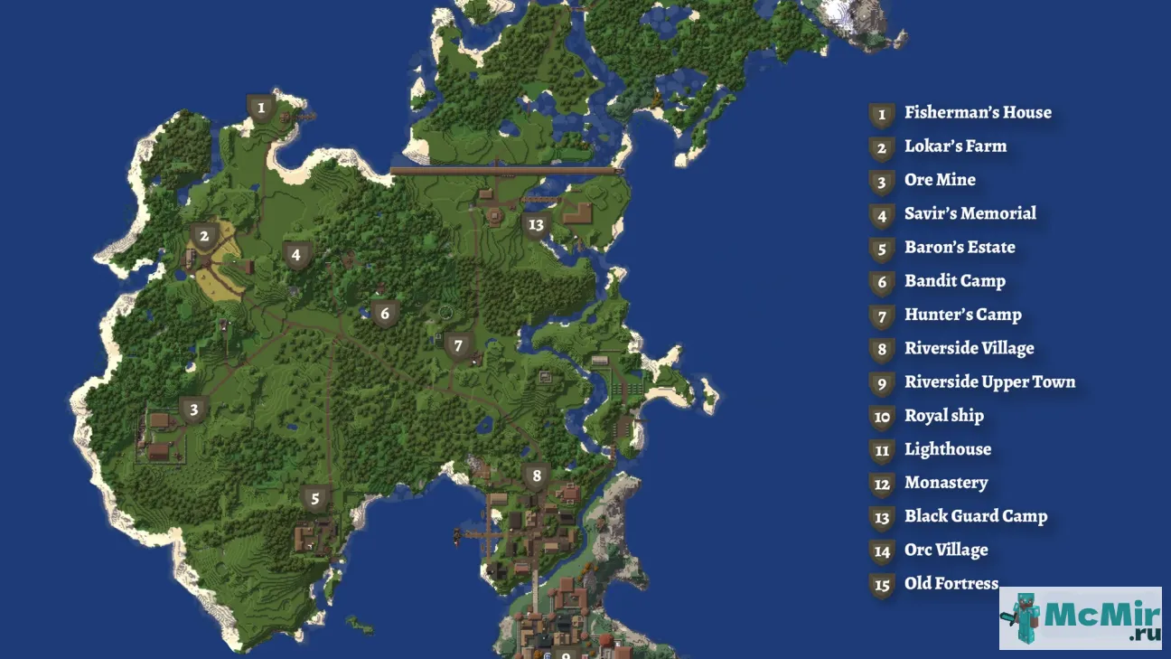 Карта Одинокий остров | Скачать карту Майнкрафт: 1
