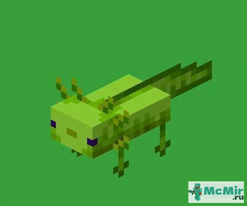 Текстура Зеленый аксолотль | Скачать текстуру для Minecraft: 1