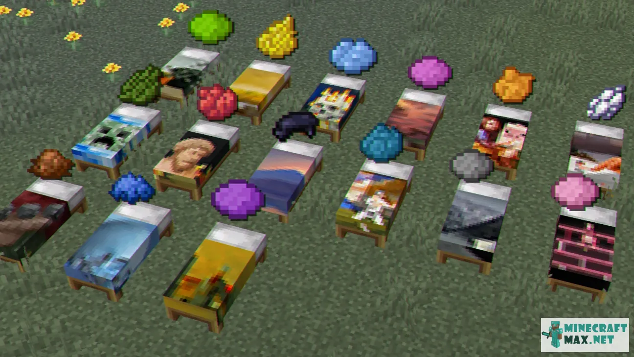 Picturesque beds / Живописные кровати | Download texture for Minecraft: 1