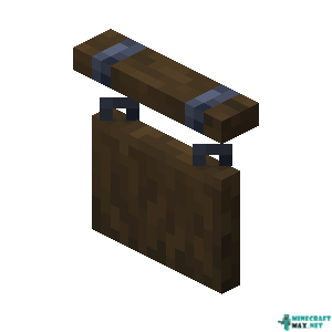 Dark Oak Hanging Sign in Minecraft