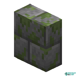 Vertical Mossy Stone Brick Slab in Minecraft