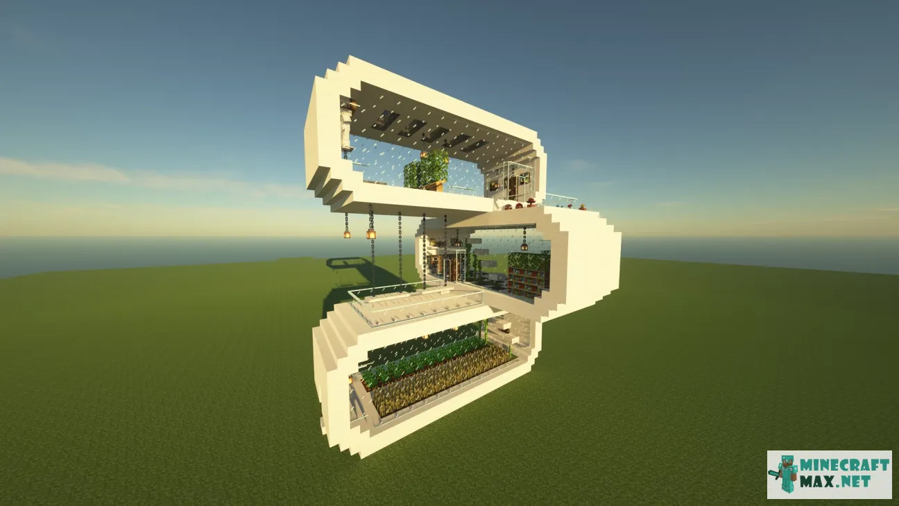3-Floor White Container House | Download map for Minecraft: 1