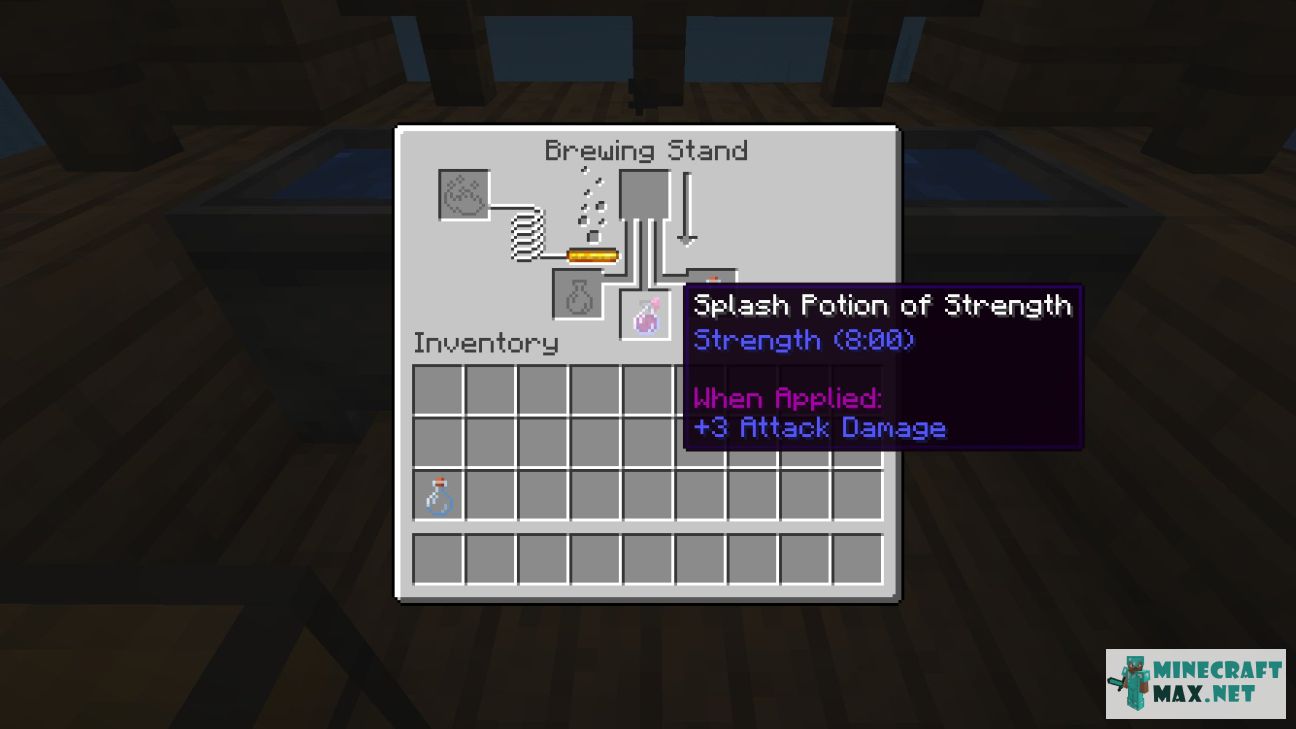 Splash Potion of Strength (long) in Minecraft | Screenshot 1