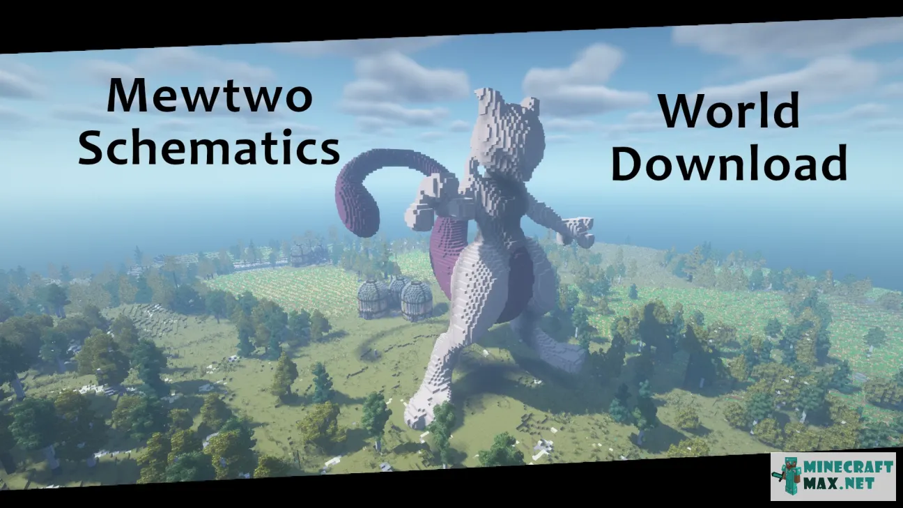 Mewtwo Schematics and World Download | Download map for Minecraft: 1