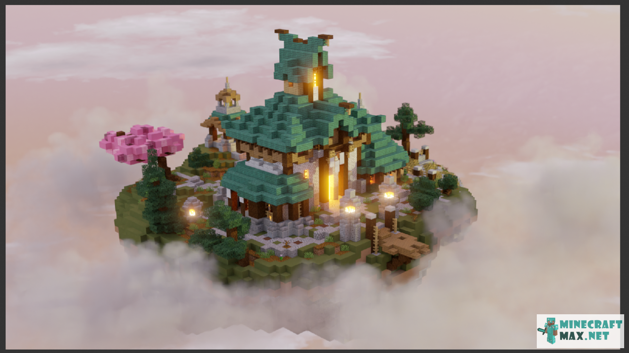 Japanese Cloud Outpost | Download map for Minecraft: 1