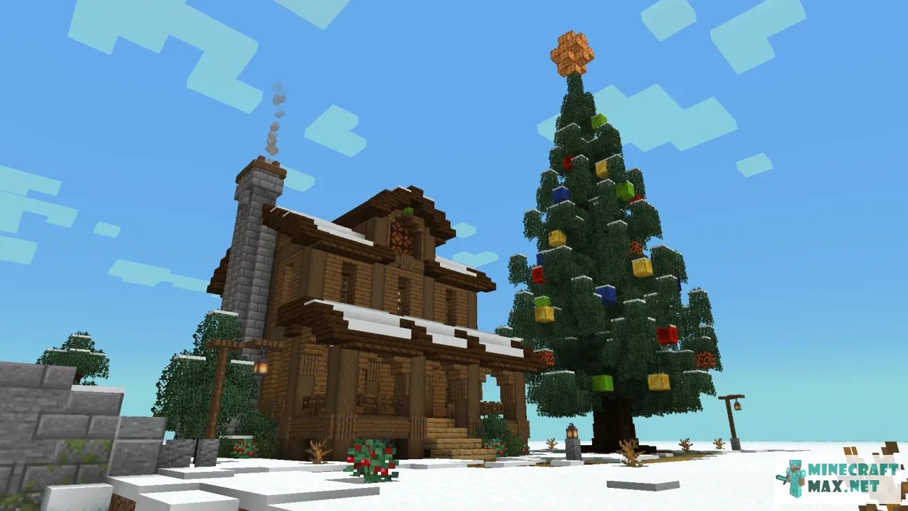 Christmas House and Tree | Download map for Minecraft: 1