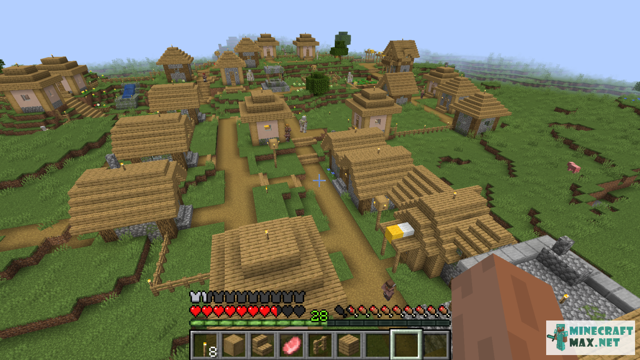 Quests Build a village with 20 houses for Minecraft | Screenshot 1