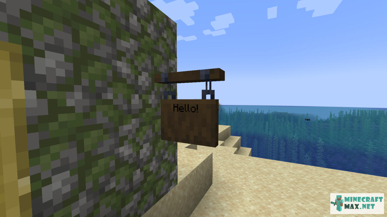 Dark Oak Hanging Sign in Minecraft | Screenshot 1