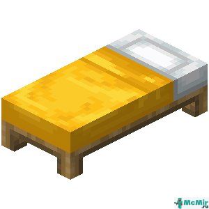 Жёлтая кровать в Майнкрафте