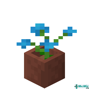 Синяя орхидея в горшке в Майнкрафте