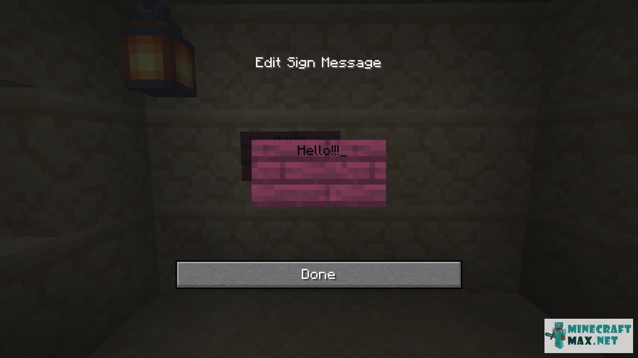 Crimson Sign in Minecraft | Screenshot 1