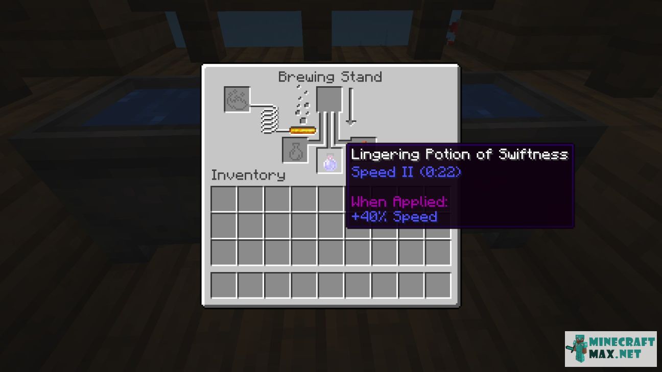 Lingering Potion of Swiftness II in Minecraft | Screenshot 1