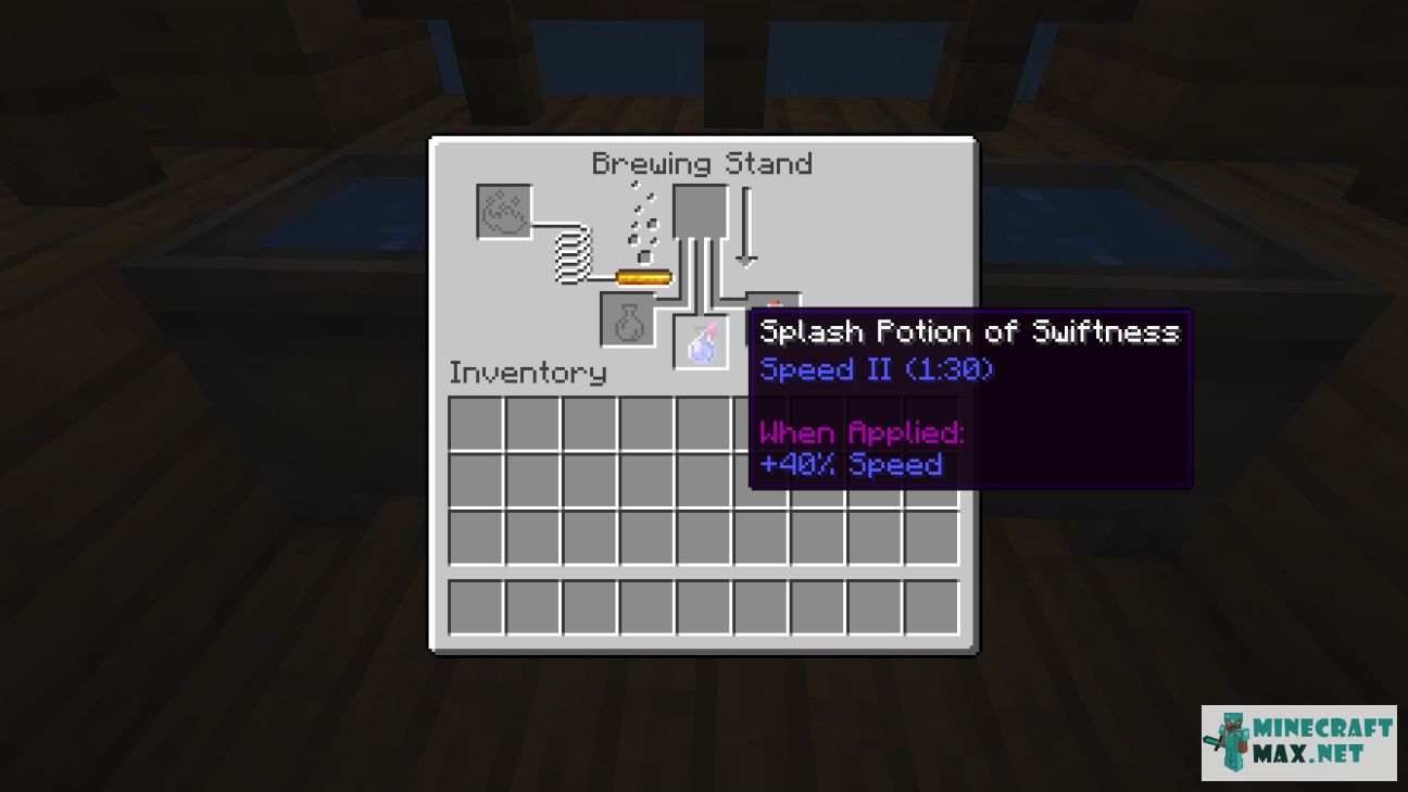 Splash Potion of Swiftness II in Minecraft | Screenshot 1