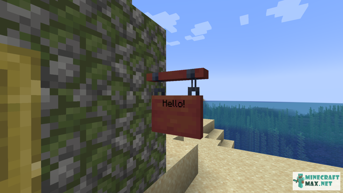 Mangrove Hanging Sign in Minecraft | Screenshot 1