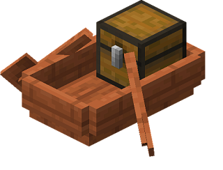 Acacia Boat with Chest in Minecraft