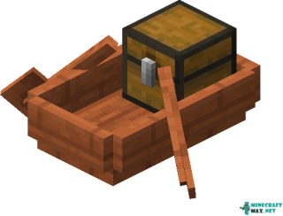 Acacia Boat with Chest in Minecraft