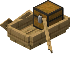 Oak Boat with Chest in Minecraft
