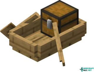 Oak Boat with Chest in Minecraft