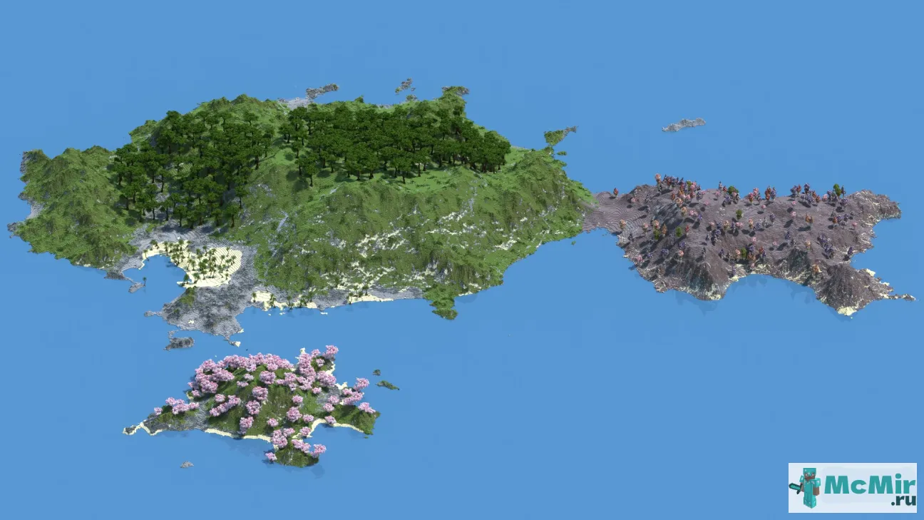 Карта Острова Джунглей, Грибов и Духов | Скачать карту Майнкрафт: 1