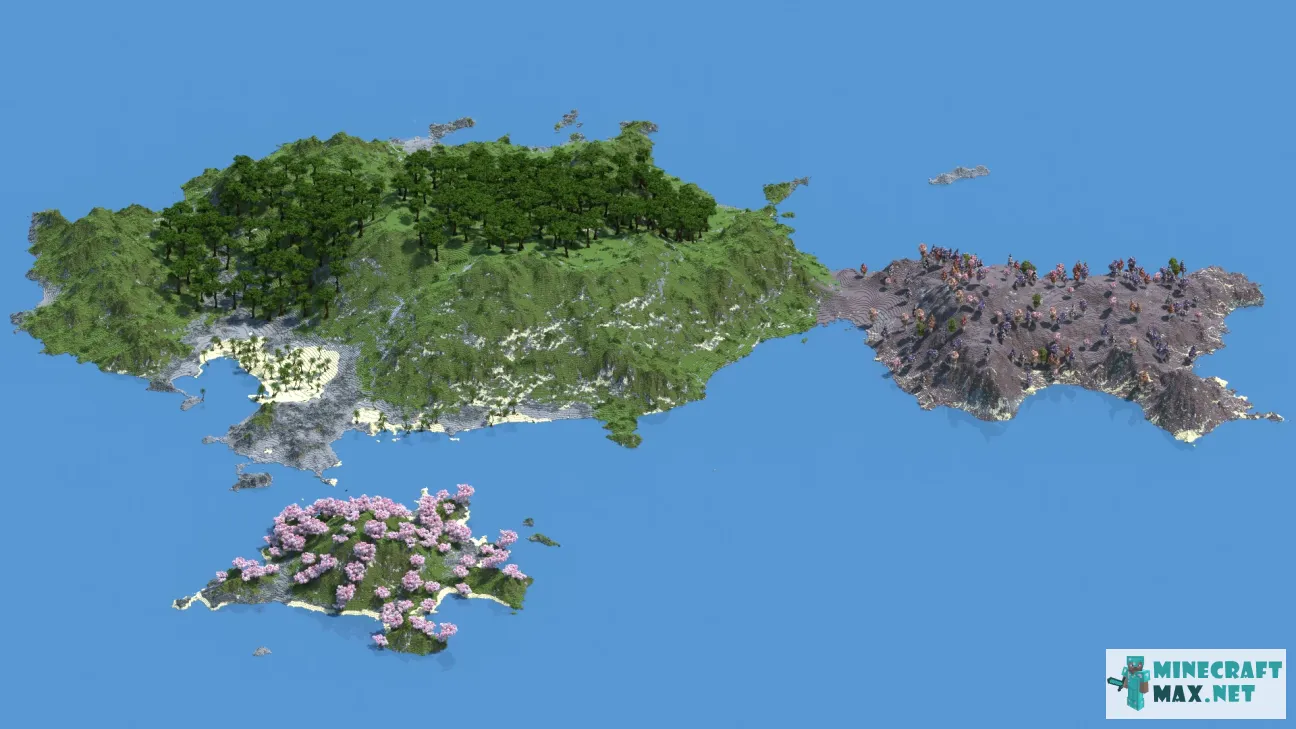 Jungle, Mushroom and Spirit Islands | Download map for Minecraft: 1