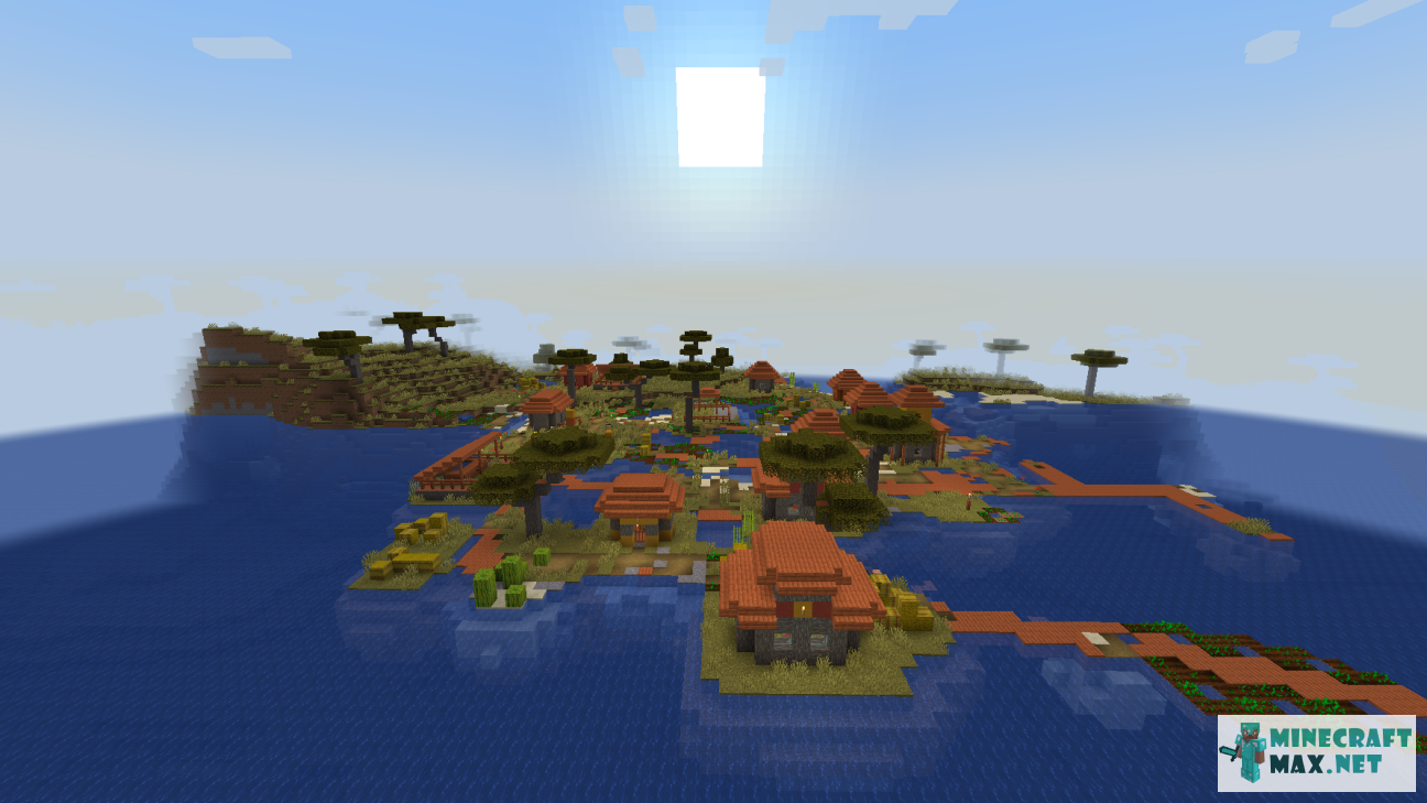 Floating village | Download map for Minecraft: 1