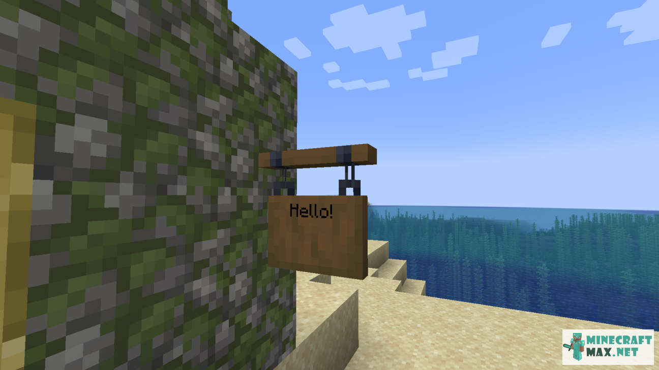 Spruce Hanging Sign in Minecraft | Screenshot 1