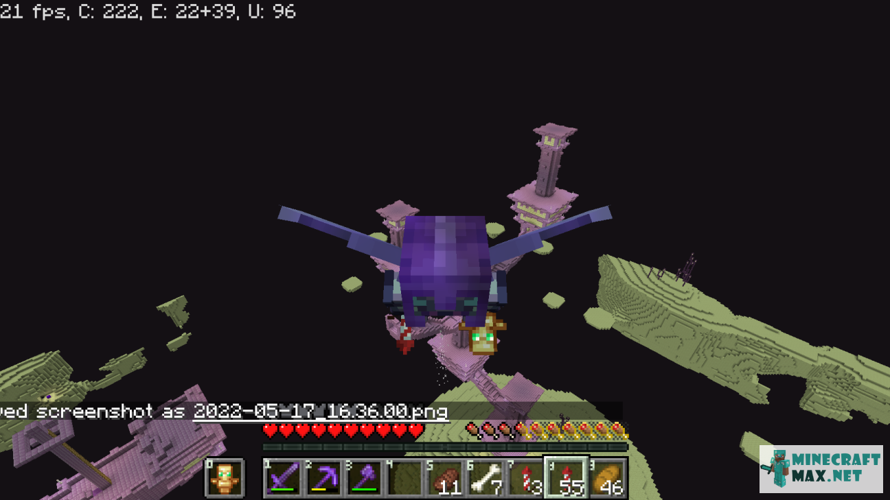 Quests Screenshot of a player in flight on elytra for Minecraft | Screenshot 3