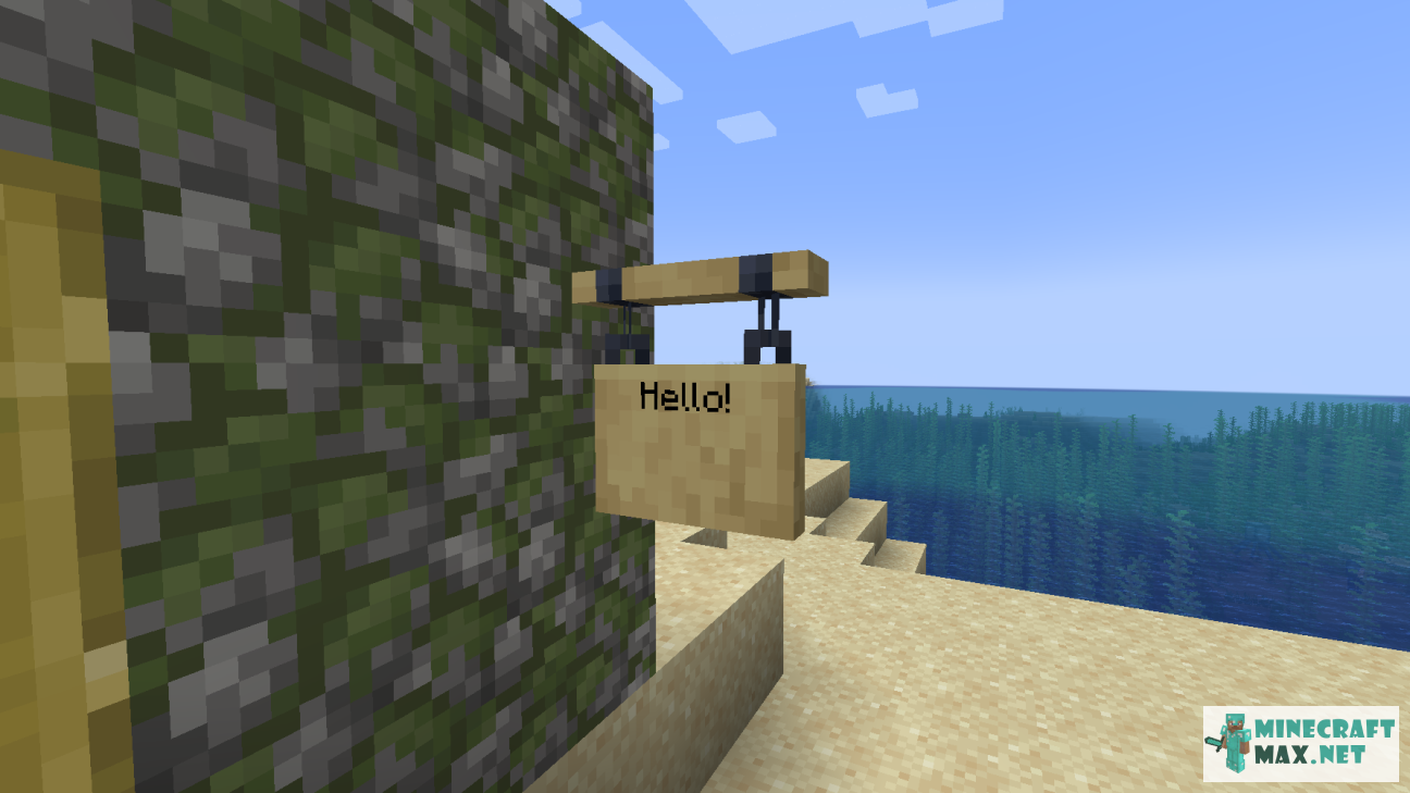 Birch Hanging Sign in Minecraft | Screenshot 1