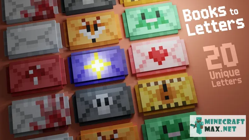 Books to Letters | Download texture for Minecraft: 1