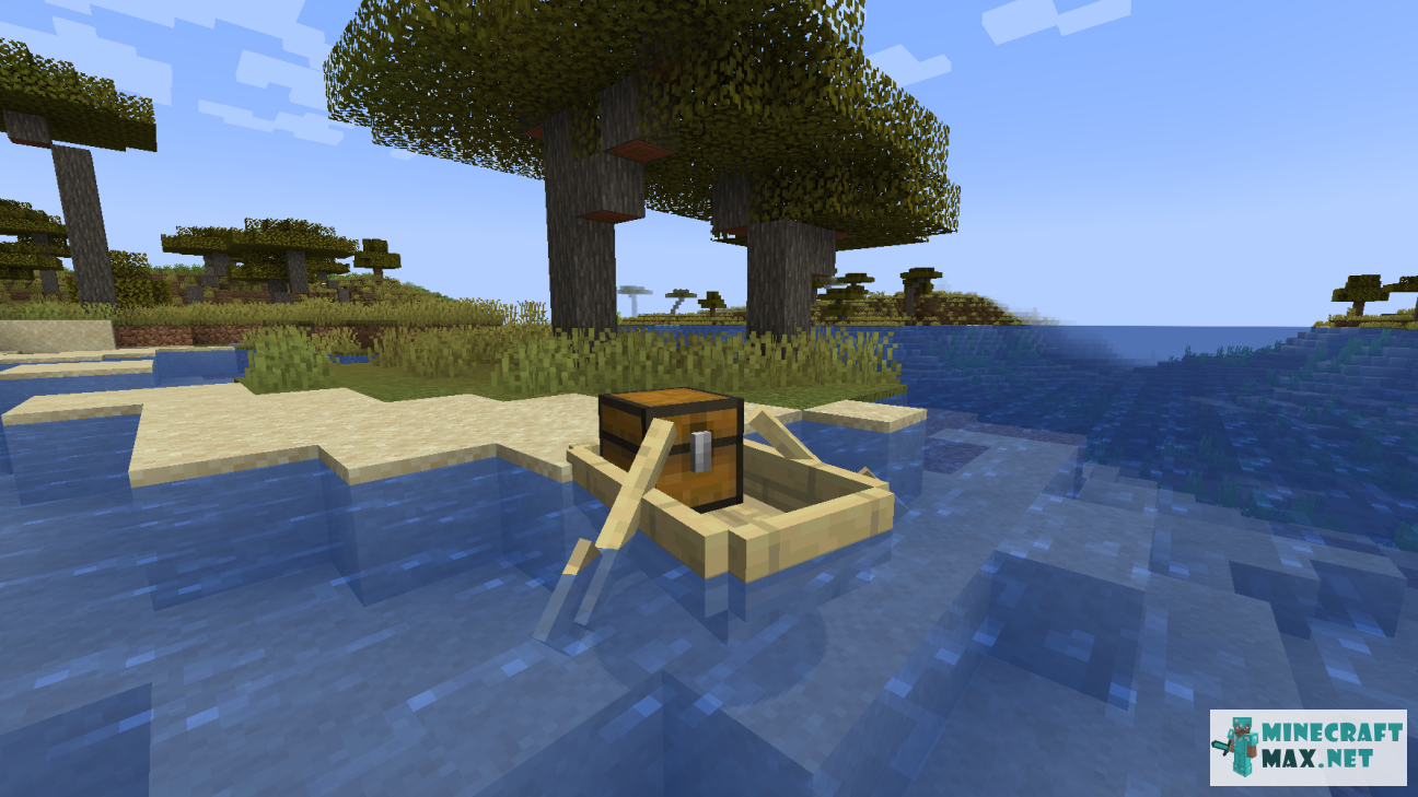 Birch Boat with Chest in Minecraft | Screenshot 1