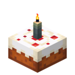Торт с серой свечой в Майнкрафте