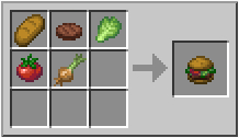How to craft hamburger in Minecraft