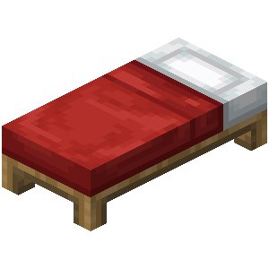 Красная кровать в Майнкрафте
