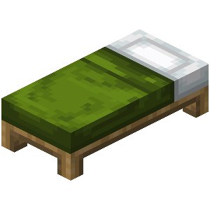 Зелёная кровать в Майнкрафте