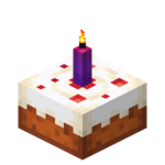 Cake with Purple Candle in Minecraft